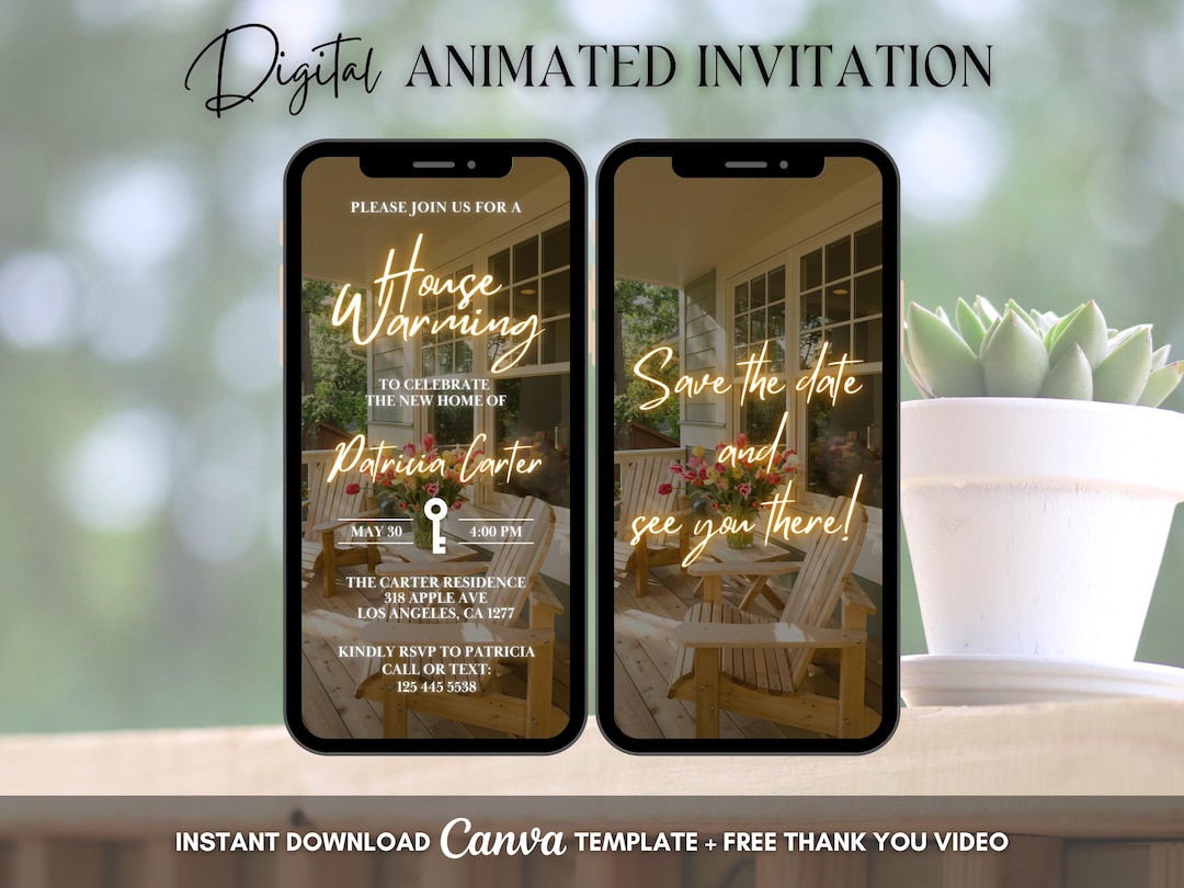 House Warming Invitation, Housewarming Animated Invitation, Editable ...