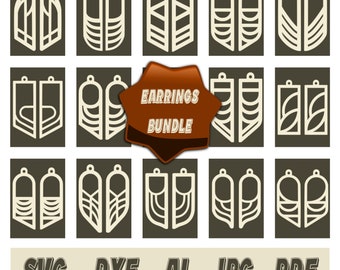 Laser Cut Digital File Earring Bundle - Earring SVG - Lasercut Earrings - SVG download