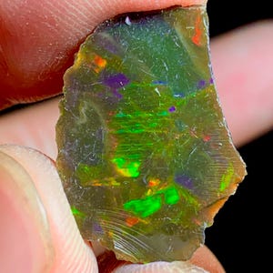 5.60 Ct, 100% Ethiopian Black Opal Rough, Black Opal Specimen, Natural Black Opal Rough, Multi Black Opal, Black Opal Raw For Jewelry Making