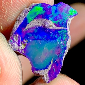 5.40 Ct, 100% Natural Black Opal Rough, Black Opal Specimen, Ethiopian Black Opal Rough, Multi Black Opal, Black Opal Raw For Jewelry Making