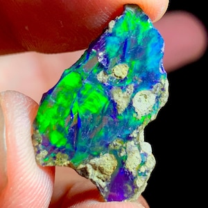 6.20 Ct, 100% Ethiopian Black Opal Rough, Black Opal Specimen, Natural Black Opal Rough, Multi Black Opal, Black Opal Raw For Jewelry Making