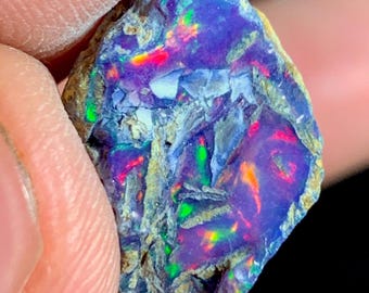 7.70 Ct, Glowly Black Opal Rough, Ethiopian Black Opal Rough, Natural Black Opal Rough, Black Opal Specimen, Opal Raw For Making Jewelry