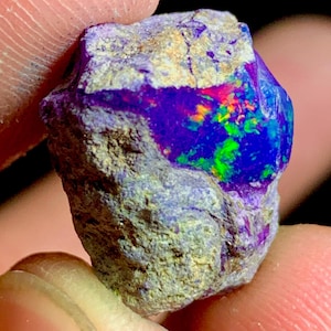 13.00 Ct, Museum Black Opal Rough, Natural Black Opal Rough, Ethiopian Black Opal Rough, Black Opal Specimen, Black Opal For Jewelry Making