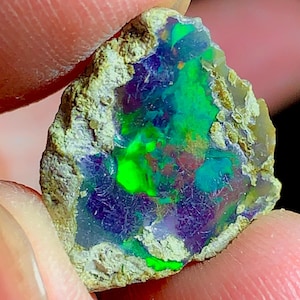 6.40 Ct, 100% Ethiopian Black Opal Rough, Black Opal Specimen, Natural Black Opal Rough, Multi Black Opal, Black Opal Raw For Jewelry Making