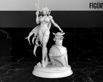 Sexy Mandalorian ( Star Wars ) - 3D Print Stl File - Figür TR