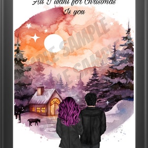 Couple Christmas print