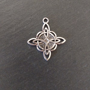 5 celtic knot pendants, hollow celtic knot charms, religious cross charms, antique silver