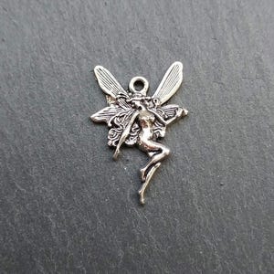 10 or 40 fairy charms, antique silver colour charms