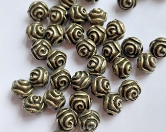 Antique Bronze Rose Flower Spacer Beads (5x5mm)