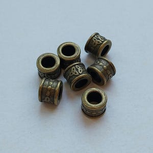 Perline a nodo celtico, color bronzo antico, foro grande (6 mm)