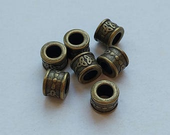 Celtic Knot Beads, Antique Bronze Tone, Large Hole (6mm)