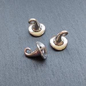 10 witch hat charms, wizard hat pendants, antique silver tone jewelry making supplies