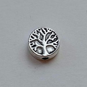 10 or 50 tree spacer beads antique silver tone