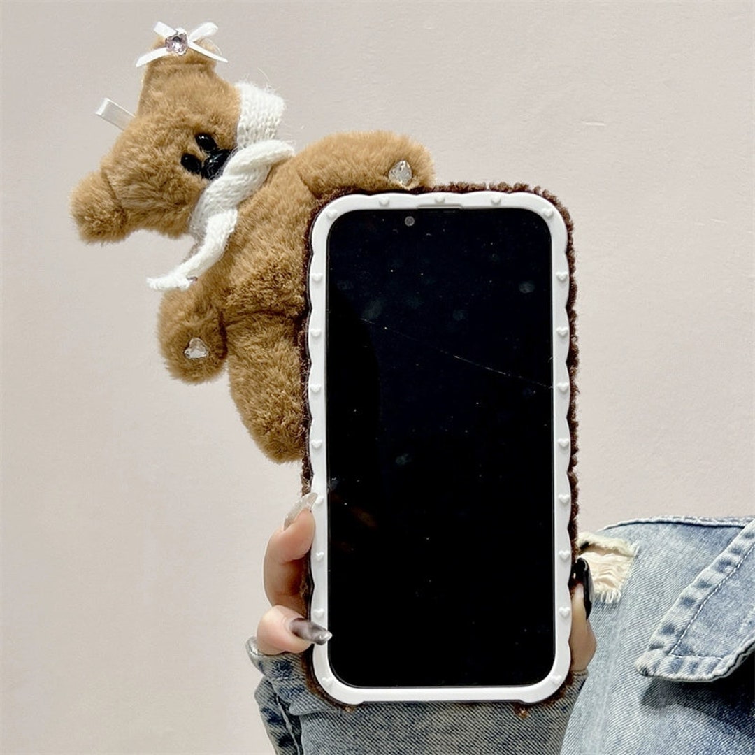 Fluffy Phone Case Fluffy Bear Phone Case iPhone 11 12 13 14 Etsy
