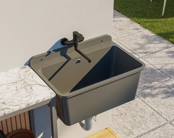 Évier Lavabo Cuve à laver Cuve à laver Extérieur Jardin Garage Atelier Évier Grand