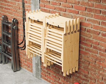 QLS wall bracket made of steel storage for garden chairs balcony furniture garden furniture folding chairs black