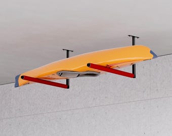 QLS Ceiling Rack Height Adjustable – Storage Bracket for Garage, Kayak & Ladder – Robust Storage up to 35 kg – 3 Colors