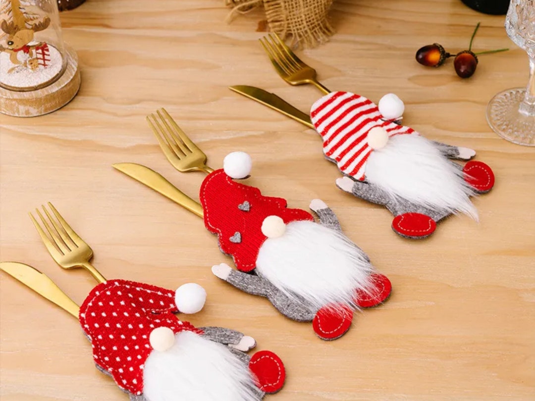 2024 Christmas Cutlery Holder Festive Xmas Tableware Cover Etsy