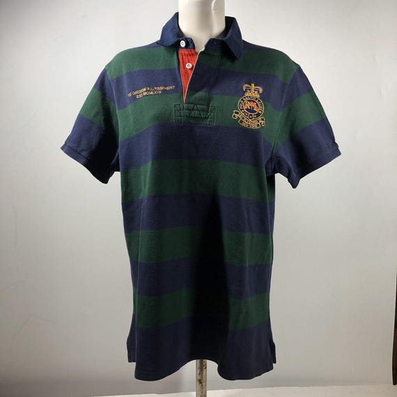 Vtg Rare 90'spolo Ralph Lauren Rugby Shirt L Patch Crest
