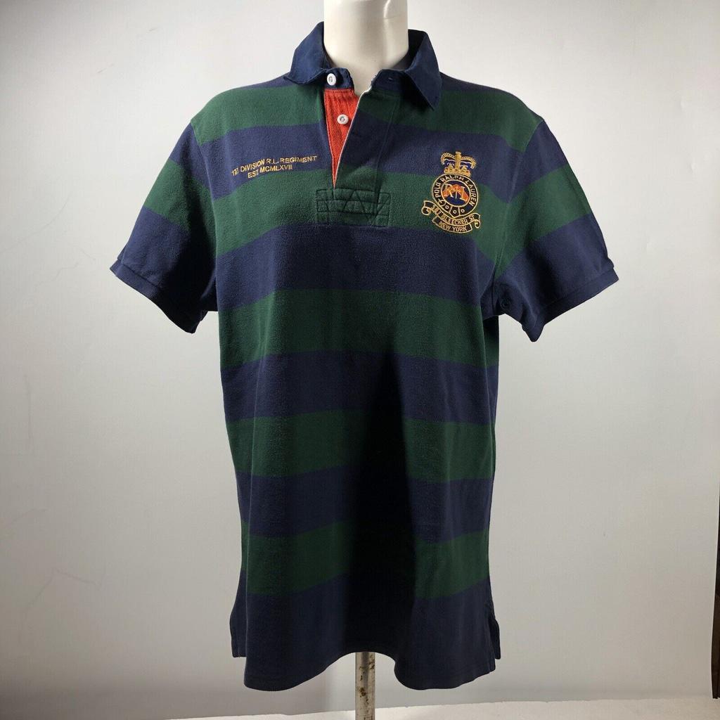 Vtg Rare 90'spolo Ralph Lauren Rugby Shirt L Patch Crest