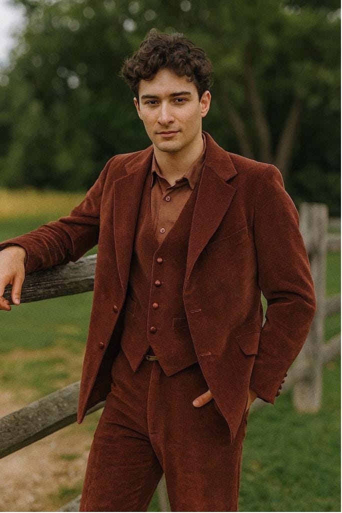 【70s】ビンテージ スリーピース ファッション・スーツ ブラウン 超希少！ ONLY オンリー CANONICO・Super110s 3ピースフォーマルスーツ