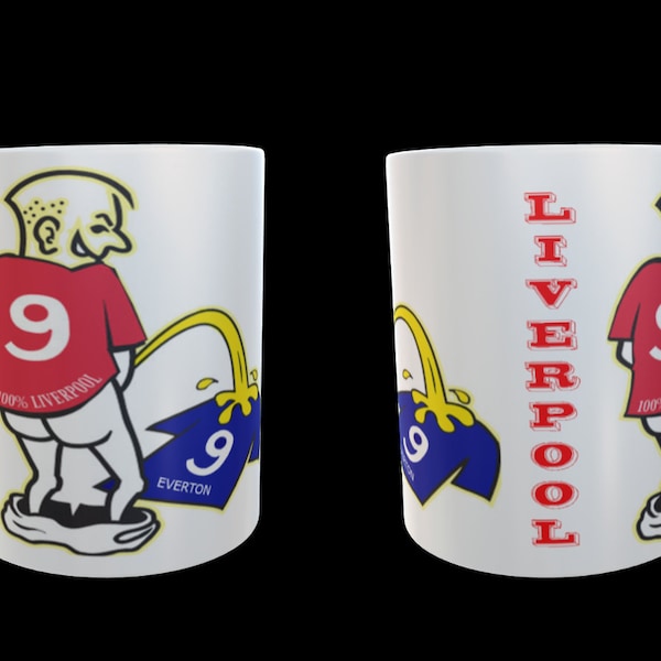 Liverpool pee on Everton Novelty Football Pee on Mug / Fan Rivalry Wee Pee On Mug / Secret Santa / Funny Gift