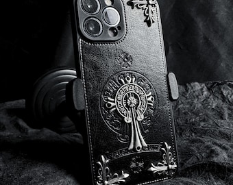 Funda para teléfono con cruz gótica única - Diseño steampunk, cubierta transparente compatible con iPhone