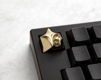 Teclas de aleación de aluminio con diseño de estrella Y2K, teclas cyberpunk, accesorios para teclados
