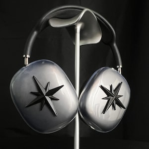 Black&silver sticker stars for headphones,airpods max sticker,Sony XM3/4/5 attachment,metal spider shape sticker Cyberpunk Sticker