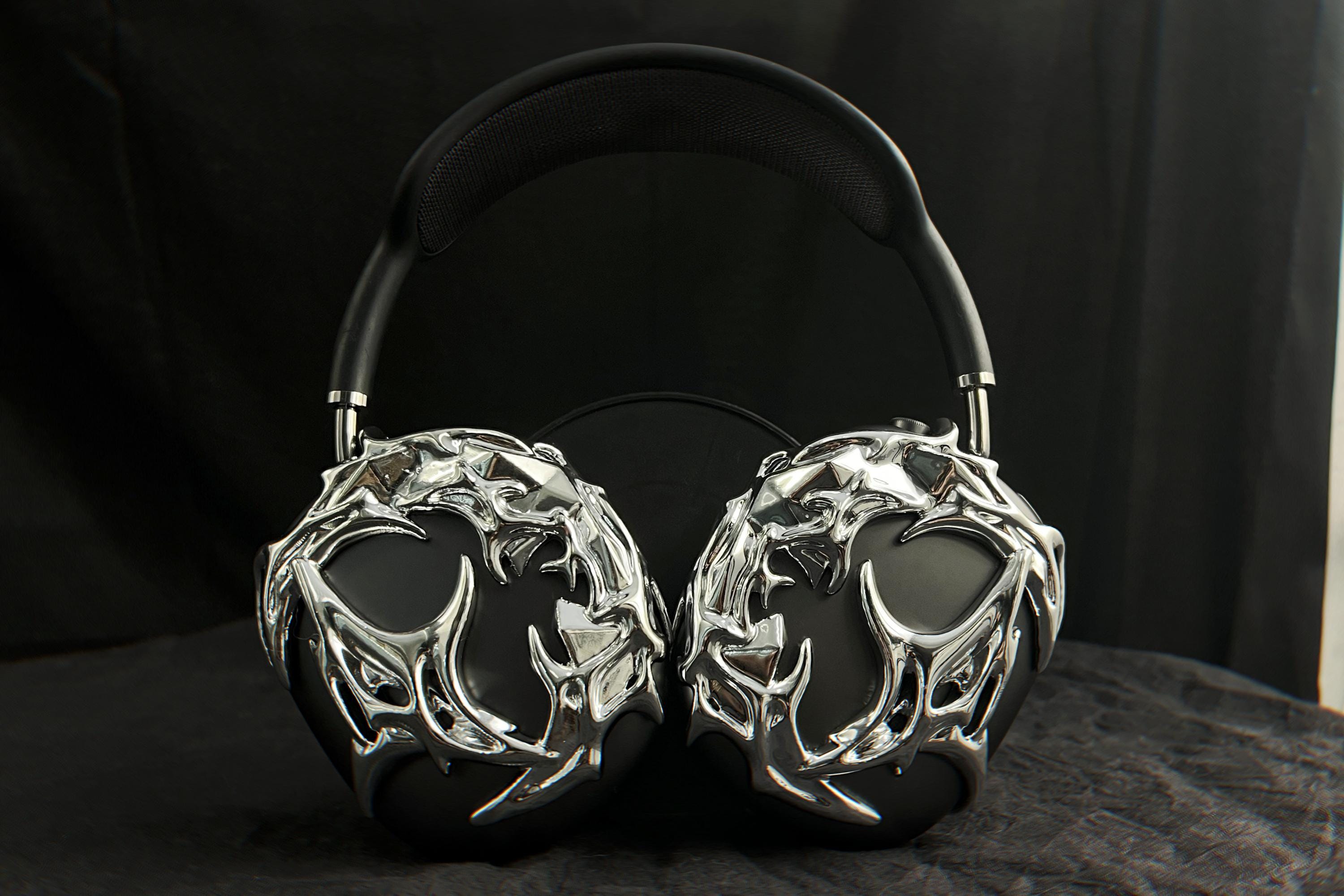 3D Printed Gothic Star Airpods Max Cover: Silver Y2K Tech Gift - Etsy