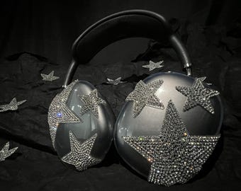 Handmade Luxury Diamond airpods max cover  - encrusted Stars Headphone Case,airpods max cover, the Crystallization of Fashion and Art