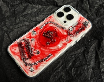 Unique Red-heart Gothic  Phone Case, Compatible with iPhone, Sony, Samsung and Other Phone Brands