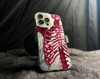 Unique Gothic skull Phone Case , Cover Compatible with iPhone, gifts for him.