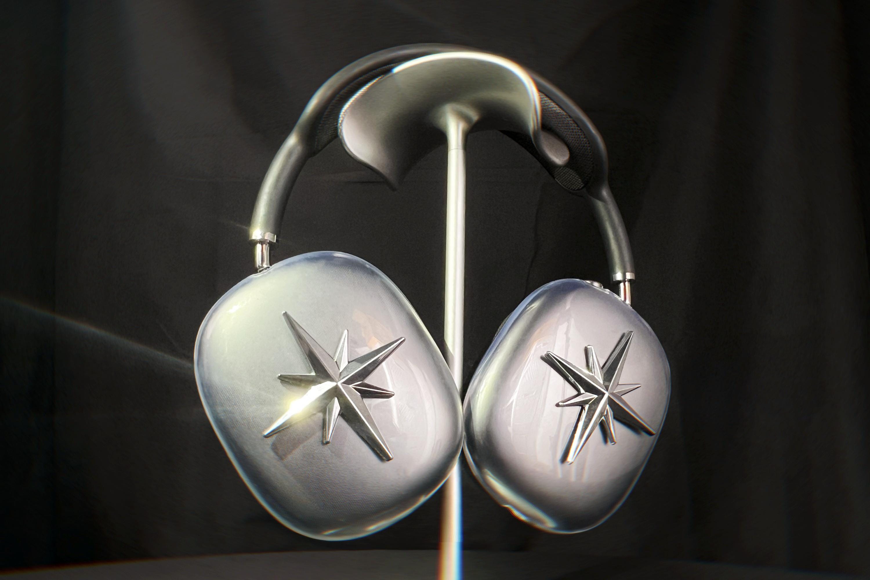 Black & Silver Star Headphones Sticker: Airpods Max, Sony XM