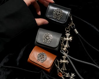 ユニークなレザーゴシックミニハンドバッグAirPods4ケース、AirPods Pro 1/2/3用