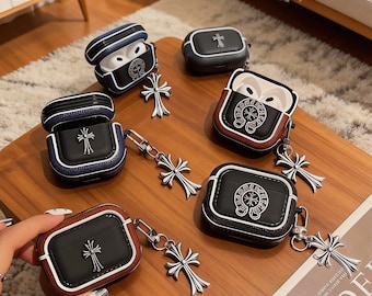 ゴシックレザー AirPods 4 ケース、AirPods Pro 1/2/3 用