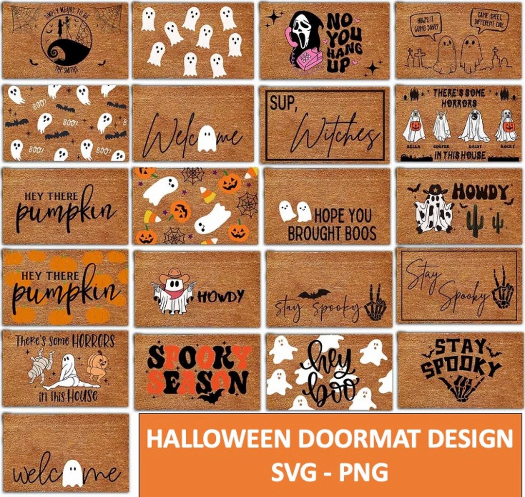 Halloween Doormat Svg Bundle Halloween Door Mat Digital Etsy