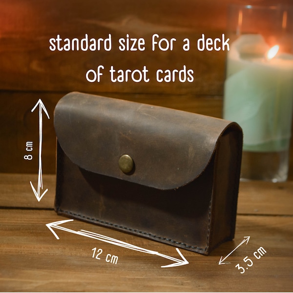 Porte-cartes de tarot en cuir, porte-cartes de tarot en cuir, pochette pour cartes de tarot en cuir, porte-cartes de tarot en cuir, porte-boîte de tarot, trousse de divination