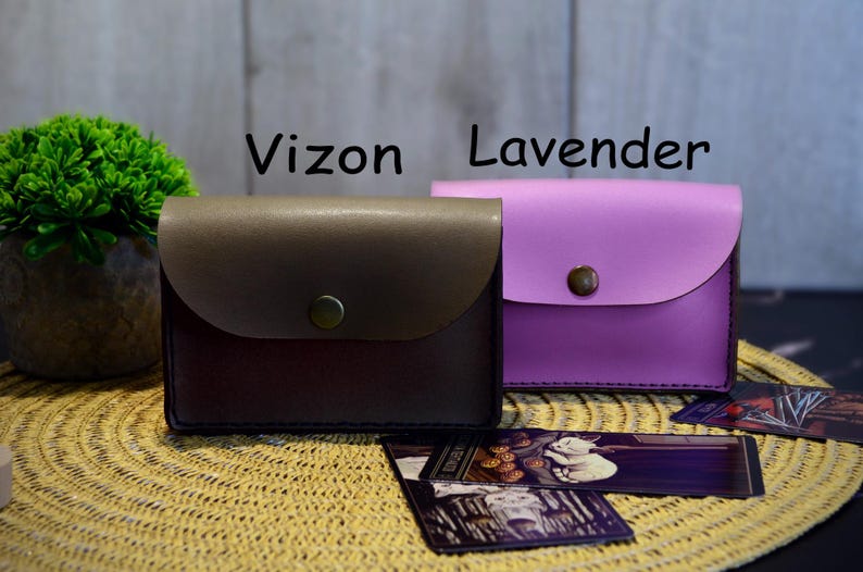 Leather Tarot Card Case, Tarot Card Holder Case, Playing Card Holder Leather, Card Storage Box, Tarot Pouch, Tarot Gift Box Vizon