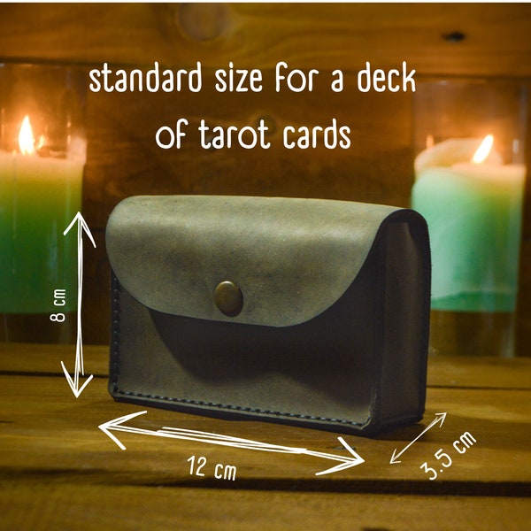 Genuine Leather Tarot Card Case, Leather Tarot Card Pouch, Personalized Case for Tarot Card, Divination Tools, Small Tarot Pouch