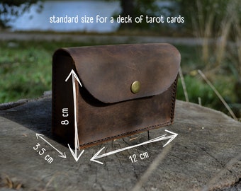Personalized Tarot Case, Leather Tarot Card Case, Leather Tarot Pouch, Custom Tarot Card Box, Tarot Holder, Tarot Organizer, Tarot Bag Tag
