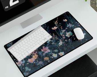 Wildflowers Desk Mat, Cottagecore mouse pad, Home Decor gift, Boho trendy mouse pad, Mouse Mat, Desk Pad for Work Game Office Home,
