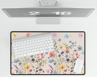 Wildflower Desk Mat, Wildflower mouse pad, Home Decor gift, Cottagecore mouse pad, Mouse Mat, Desk Pad for Work Game Office Home, Home gift