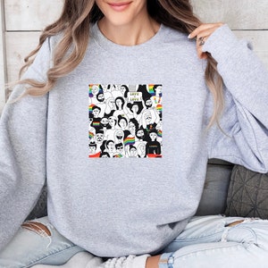 Pride Unisex Crewneck Sweatshirt, Gay Pride Sweatshirt, Gay Rainbow Sweater, LGBTQ Pride Flag Sweater, Gay Pullover, Gay Gift, Pride Gift