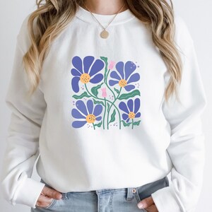 Boho Wildblumen Cottagecore Shirt, übergroßer Vintage Boho Pullover, Wildblumen Pullover, Pastell Floral Natur Shirt, Gartenliebhaber Shirt, Boho