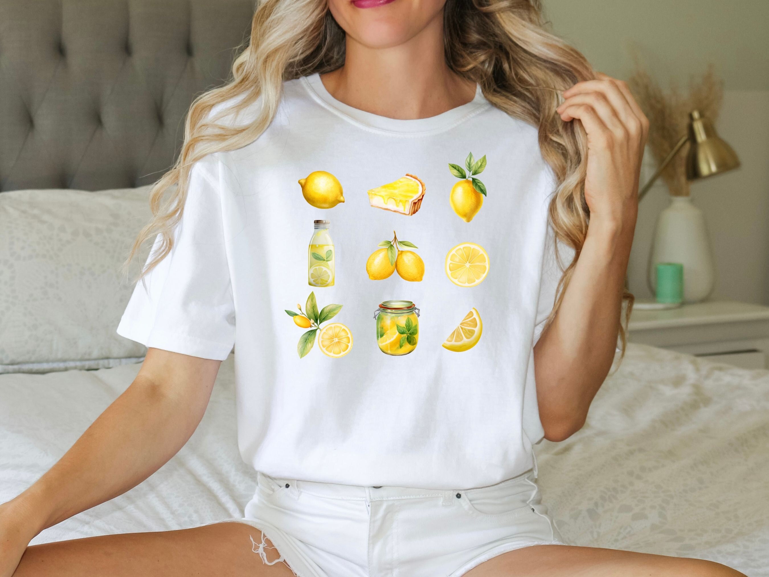 レモングラフィックTシャツ、フルーツシャツ、サマーTシャツ