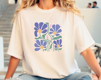 Flowers Tshirt, Boho Wildflowers Tshirt, Boho Flowers Shirt, Floral Nature Shirt, Boho Gift, Art Deco Shirt, Flower Lover Graphic Tshirt,