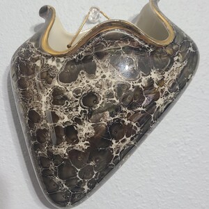 Vintage ALKA Bavaria Porcelain Wall Pocket Vase – Triangular, Gold Trim