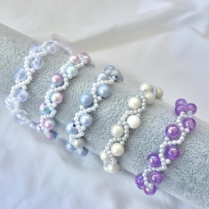 Pearl Beaded Bracelet, Beaded Bracelet, Wedding Bracelet, Gold Bracelet, Pearl Beaded Bracelet, Genuine Handmade Jewelry, Wreath Bracelet