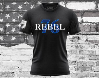 Patriotic Shirts, Rebel Spirit 1776 T-Shirt American Flag USA Tee, Freedom Patriot Shirt, Merica T Shirt, Republican Apparel Conservatives